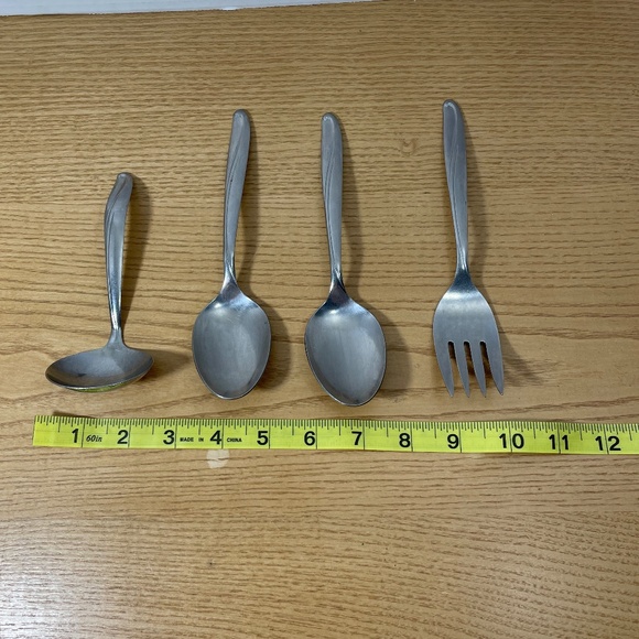 Oneida 1881 Rogers Surf Maid Cabana Pattern Serving Set Ladle Meat Fork Spoons - Picture 8 of 8